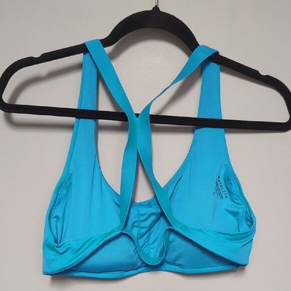 Athleta Vibrant Blue Racerback Sports Bra Swim Top - Picture 2 of 4